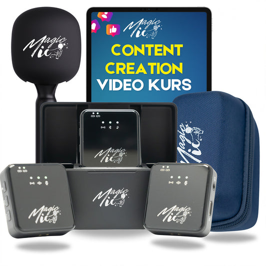 MagicMic Mikrofon Sommer-Bundle: 2in1 Set der 3. Generation mit gratis Tasche, Handadapter und Videokurs